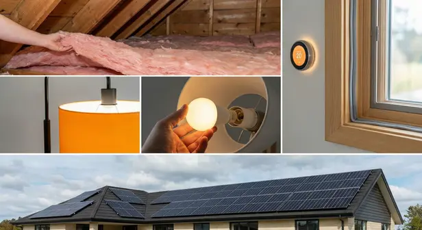 Energy-efficient home with new insulation and smart thermostat installed
